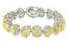 LARGE 15.2CT WHITE & FANCY YELLOW DIAMOND 18KT 2 TONE GOLD MULTI SHAPE BRACELET