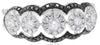 WIDE .80CT WHITE & BLACK DIAMOND 14KT WHITE GOLD 3D MULTI FLOWER HALO LOVE RING
