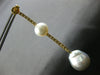 EXTRA LARGE 1.7CT DIAMOND & AAA SOUTH SEA PEARL 18K YELLOW GOLD HANGING EARRINGS