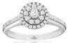 ESTATE .40CT DIAMOND 14KT WHITE GOLD 3D CLASSIC FLOWER LOVE RING