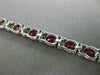 ESTATE WIDE 12.22CT DIAMOND & RUBY 18K WHITE GOLD CLASSIC OVAL TENNIS BRACELET