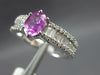 1.87CT DIAMOND & AAA PINK SAPPHIRE 18KT WHITE GOLD OVAL CLASSIC ENGAGEMENT RING