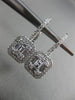 ESTATE LARGE .86CT DIAMOND 18KT WHITE GOLD 3D CLASSIC LEVERBACK HANGING EARRINGS
