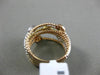 ESTATE WIDE .24CT DIAMOND 18KT TRI COLOR GOLD 3D MULTI ROW CRISS CROSS OVAL RING
