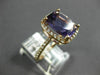ESTATE 4.0CT DIAMOND & AAA CUSHION CUT AMETHYST 14KT ROSE GOLD 3D HALO FUN RING