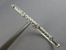 .18CT DIAMOND 14KT WHITE GOLD 5 STONE FLEXIBLE WOVEN ETOILE CUFF BANGLE BRACELET