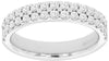 .77CT DIAMOND 14KT WHITE GOLD ROUND SHARED PRONG 2 ROW WEDDING ANNIVERSARY RING
