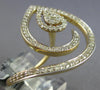EXTRA LARGE .81CT DIAMOND 14KT YELLOW GOLD 3D CLUSTER HALO HEART SHAPE FUN RING
