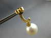 ESTATE LARGE .48CT DIAMOND & AAA SOUTH SEA PEARL 18KT YELLOW GOLD FUN HANGING EARRINGS