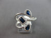 ESTATE WIDE 1.23CT DIAMOND & AAA SAPPHIRE 14KT WHITE GOLD MULTI SHAPE LOVE RING