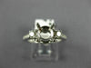 ESTATE WIDE .51CT DIAMOND 14K WHITE GOLD FLOWER SEMI MOUNT ENGAGEMENT RING 22187