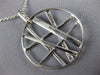 ESTATE LARGE .21CT DIAMOND 18KT WHITE GOLD CIRCULAR CRISS CROSS WEB FUN PENDANT