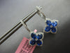 ESTATE LARGE 4.16CT DIAMOND & AAA SAPPHIRE 14K WHITE GOLD OVAL & ROUND HANGING EARRINGS