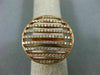 ESTATE LARGE .86CT DIAMOND 14KT ROSE GOLD 3D MULTI ROW OPEN FILIGREE FUN RING