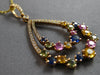 LARGE 2.14CT DIAMOND & AAA MULTI COLOR SAPPHIRE 18KT ROSE GOLD TEAR DROP PENDANT