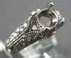 ESTATE .40CT DIAMOND 14KT WHITE GOLD 4 PRONG FILIGREE SEMI MOUNT ENGAGEMENT RING
