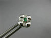 ESTATE .15CT DIAMONDS & AAA EMERALD 14KT WHITE GOLD FLOWER SQUARE STUD EARRINGS