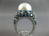 EXTRA LARGE 10.38CT DIAMOND & AAA SAPPHIRE & SOUTH SEA PEARL 18K WHITE GOLD RING