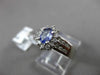 ESTATE 1.08CT DIAMOND & AAA TANZANITE 14KT WHITE GOLD CLUSTER ENGAGEMENT RING