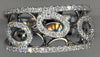 ESTATE WIDE .36CT DIAMOND 14K WHITE GOLD MULTI OVAL CRISS CROSS ANNIVERSARY RING