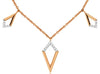 ESTATE .14CT DIAMOND 14KT ROSE GOLD 3D GEOMETRICAL BY THE YARD FUN LOVE NECKLACE