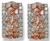 LARGE 3.47CT WHITE & PINK DIAMOND 14KT WHITE & ROSE GOLD 3D MULTI SHAPE EARRINGS