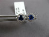 SMALL .51CT DIAMOND & AAA SAPPHIRE 14KT WHITE GOLD 3D ROUND FLOWER STUD EARRINGS