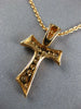 ESTATE SMALL .37CT DIAMOND 18KT ROSE GOLD 3D HANDCRAFTED CROSS PENDANT