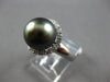 .37CT DIAMOND & AAA TAHITIAN PEARL 14KT WHITE GOLD 3D SOLITAIRE HALO LOVE RING