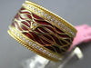 WIDE .45CT DIAMOND & RED ENAMEL 18KT YELLOW GOLD ETERNITY COMFORT FIT FUN RING