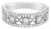 ESTATE .58CT DIAMOND 14K WHITE GOLD ROUND CLASSIC XO LOVE SEMI ETERNITY FUN RING