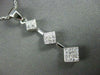 ESTATE LARGE .75CT DIAMOND 14K WHITE GOLD 3D THREE STONE FLOATING PENDANT #19036