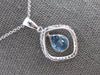 ESTATE 1.55CT DIAMOND & AAA BLUE TOPAZ 14K WHITE GOLD PEAR SHAPE & ROUND PENDANT