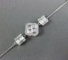 .51CT DIAMOND 18K WHITE GOLD ROUND & BAGUETTE 4 LEAF CLOVER FLOWER LOVE BRACELET