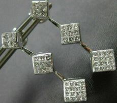 ESTATE 1.50CT PRINCESS DIAMOND 14K WHITE GOLD PAST PRESENT FUTURE EARRINGS 19039