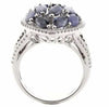 4.18CT DIAMOND & AAA SAPPHIRE 18KT WHITE GOLD MARQUISE & ROUND CLUSTER FUN RING