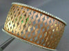 ESTATE LARGE 1.10CT DIAMOND 14KT 2 TONE GOLD MULTI WAVE FILIGREE BANGLE BRACELET