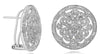 .31CT DIAMOND 14K WHITE GOLD MULTI HEART OPEN FILIGREE CIRCULAR CLIP ON EARRINGS