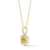 .78CT DIAMOND & AAA YELLOW SAPPHIRE 14KT YELLOW GOLD PRINCESS FLOATING PENDANT