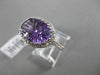 ESTATE LARGE 6.41CTW DIAMOND & AAA AMETHYST 14KT WHITE GOLD FILIGREE OVAL RING