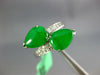 WIDE .35CT DIAMOND & AAA IMPERIAL JADEITE 14KT WHITE GOLD CRISS CROSS SNAKE RING