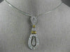 ESTATE .30CT WHITE & FANCY YELLOW DIAMOND 14K 2 TONE GOLD FILIGREE PENDANT 19538