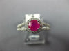 ESTATE 1.28CT DIAMOND & AAA RUBY 14KT WHITE GOLD 3D CLASSIC HALO ENGAGEMENT RING