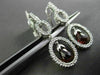 ESTATE 2.15CT DIAMOND & AAA GARNET 14KT WHITE GOLD OVAL HANGING DROP EARRINGS