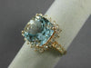 ESTATE LARGE 4.05CT DIAMOND & AAA AQUAMARINE 14K ROSE GOLD 3D ENGAGEMENT RING