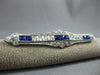 ANTIQUE LARGE 2.70CT OLD MINE DIAMOND & AAA SAPPHIRE 14KT WHITE GOLD BROOCH PIN