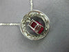 ESTATE 2.20CT DIAMOND & AAA RUBY 18KT WHITE GOLD SOLITAIRE FLOATING PENDANT #392