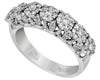 ESTATE .95CT DIAMOND 18KT WHITE GOLD 3D MULTI FLOWER WEDDING ANNIVERSARY RING