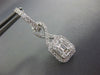 ESTATE 1.59CT DIAMOND 18KT WHITE GOLD ROUND & BAGUETTE SQUARE HANGING EARRINGS