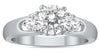 ESTATE 1.0CT DIAMOND 14K WHITE GOLD 3D CLASSIC ROUND THREE STONE ENGAGEMENT RING